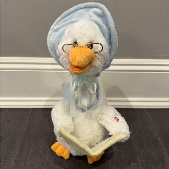 Cuddle Barn Charming Mother Goose Light Blue Bonnet- 14in Nursery Rhyme Plush - Picture 4 of 9
